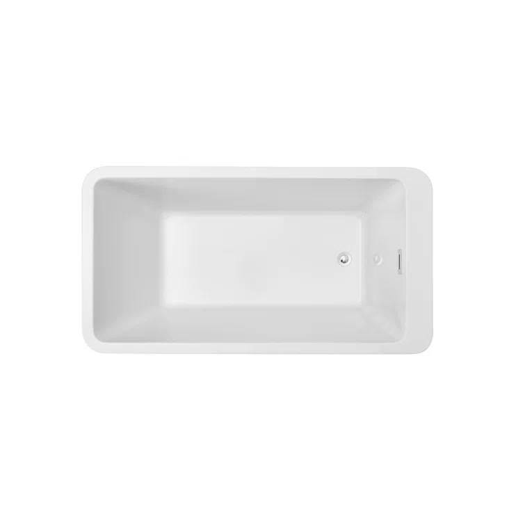 Streamline Bath 1524 mm x 813 mm Freestanding Roll Top Bathtub N-240-60FSWH-FM