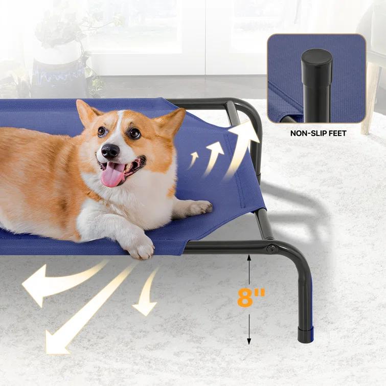 Tucker Murphy Pet™ Cooling Elevated Dog Bed, Portable Raised Pet Cot with Breathable Fabric and Alloy Steel Frame