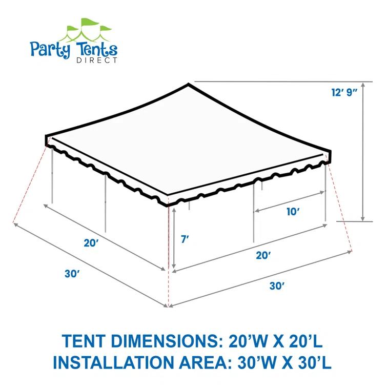 Party Tents Direct 20' x 20' Weekender Pole Party Tent with Sidewalls, Red | Wayfair