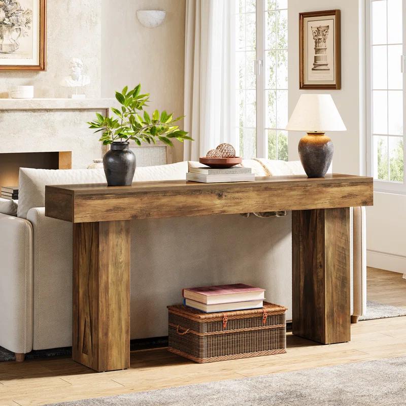 Millwood Pines 63 Inch Long Console Table Farmhouse Sofa Table