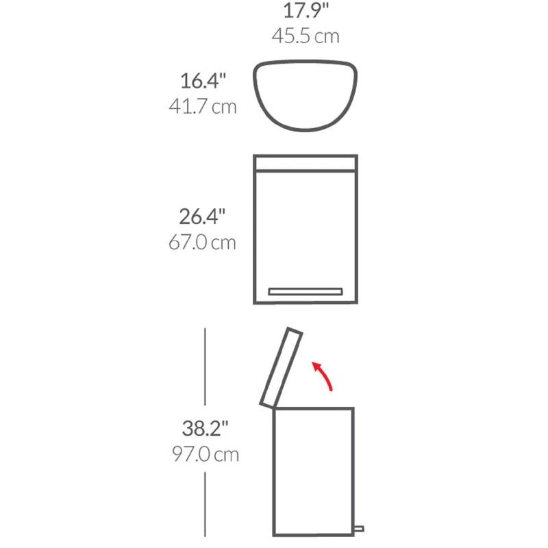 simplehuman Semi-Round Hands-Free Kitchen Step Trash Can with Soft-Close Lid