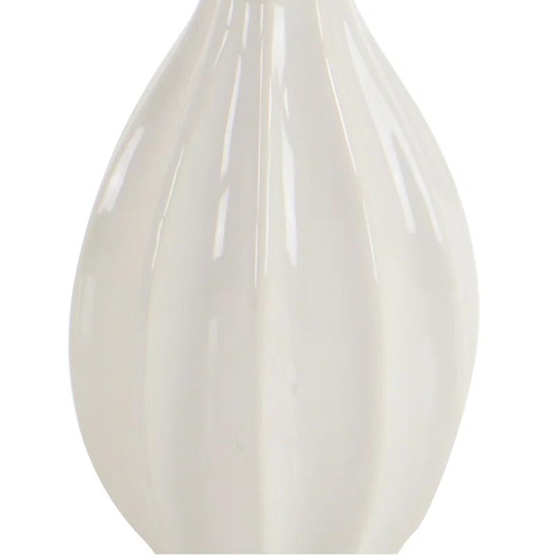 Ceramic Slim Textured Bottleneck Decorative Vase with Varying Patterns Set