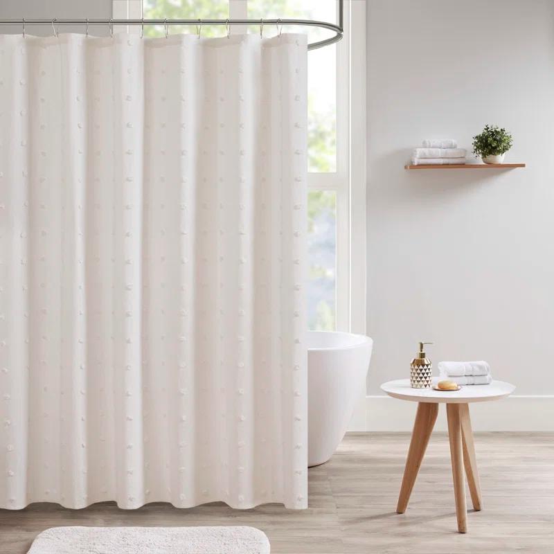 Intelligent Design Brooklyn Cotton Pom Pom Single Shower Curtain