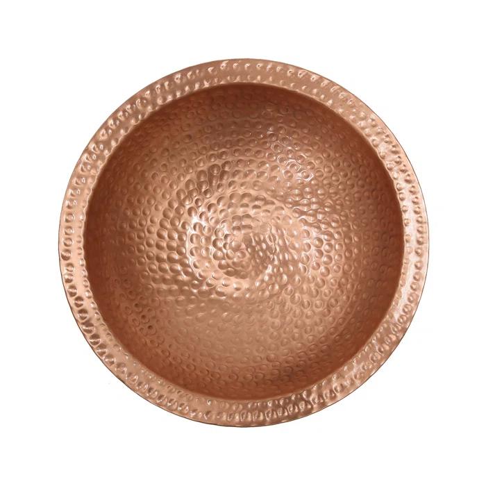 Charlton Home® Hammered Solid Copper Staked Birdbath