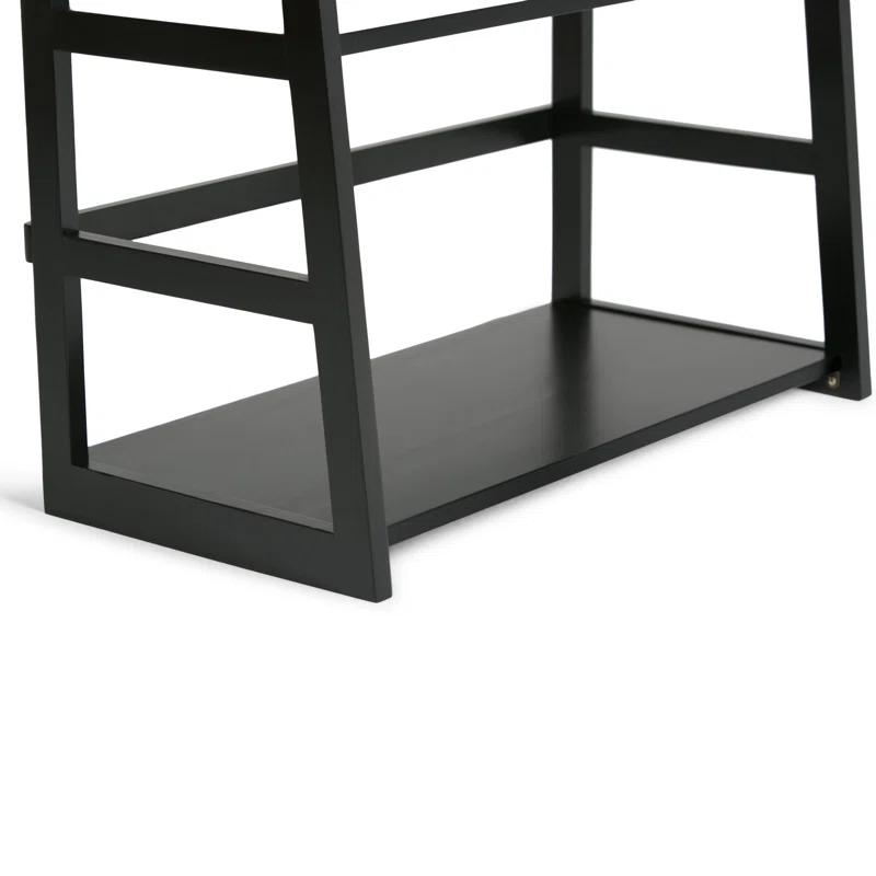Simpli Home Acadian 30"W Solid Wood 5 Shelf Ladder Bookcase with Open Shelves