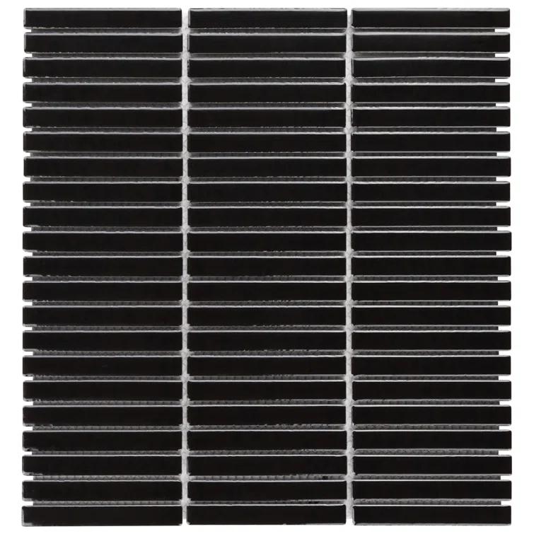 Monogram Stacked 11.19 In. X 11.9 In. Glossy Porcelain Mosaic Floor And Wall Tile (0.92 Sq. Ft. / Each)