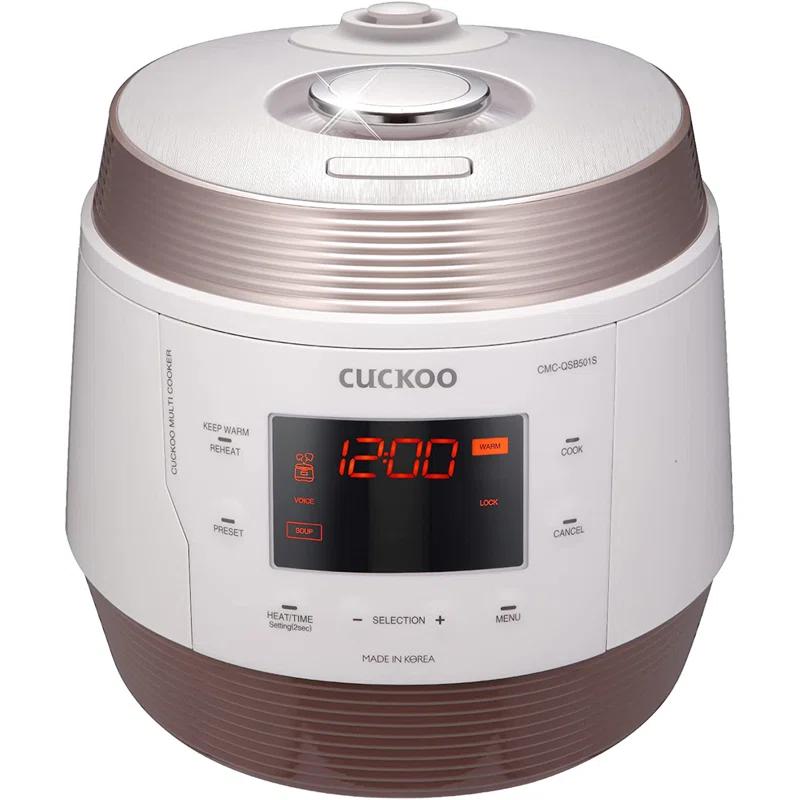 Cuckoo Electronics CUCKOO CMC-QSB501S 5QT Electric Pressure Cooker with 10 Menu Options and Stainless Steel Pot