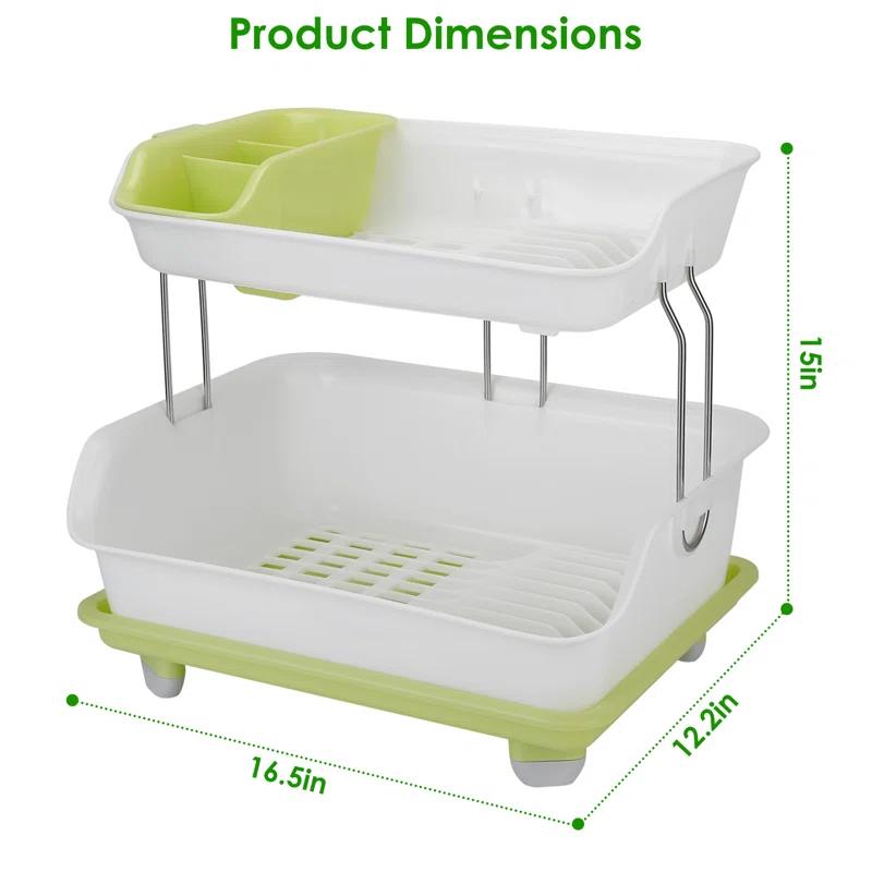 iMounTEK Plastic Two Tier Dish Rack