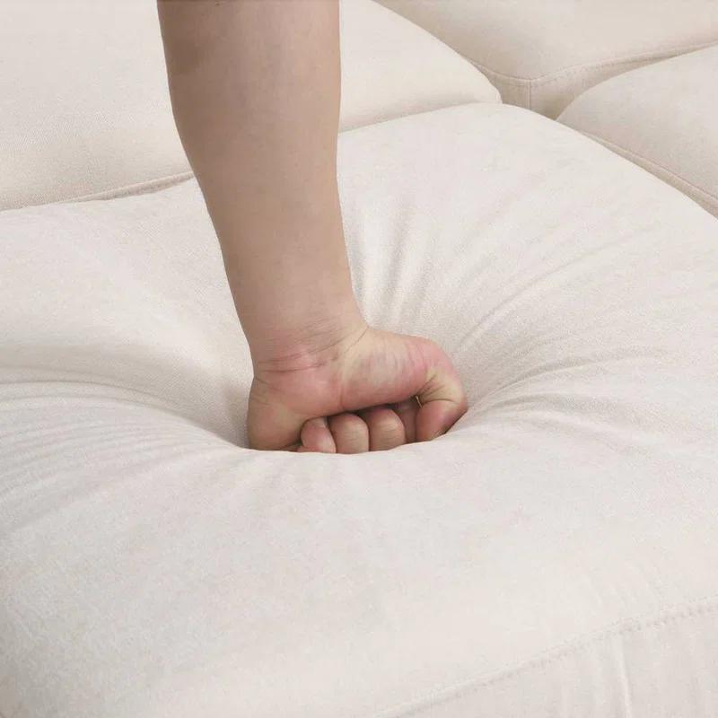 Hokku Designs Modern Sofa 103" Sectional Sofa Couch Sofa Bed U-Shaped Sofa With Two Movable Ottoman Upholstered Sectional