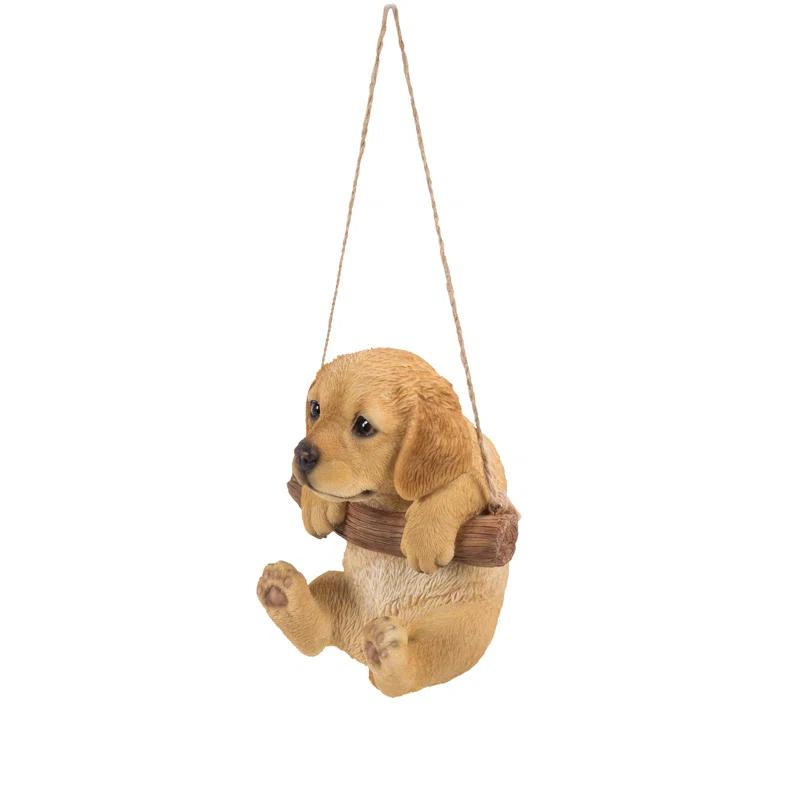 Hi-Line Gift Ltd. Hanging Golden Retriever Puppy Statue