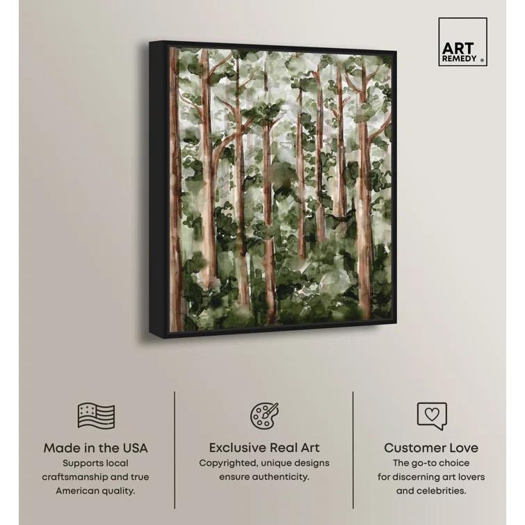 Art Remedy Art Remedy Wildy Forest Framed Landscape Watercolor Style 56937