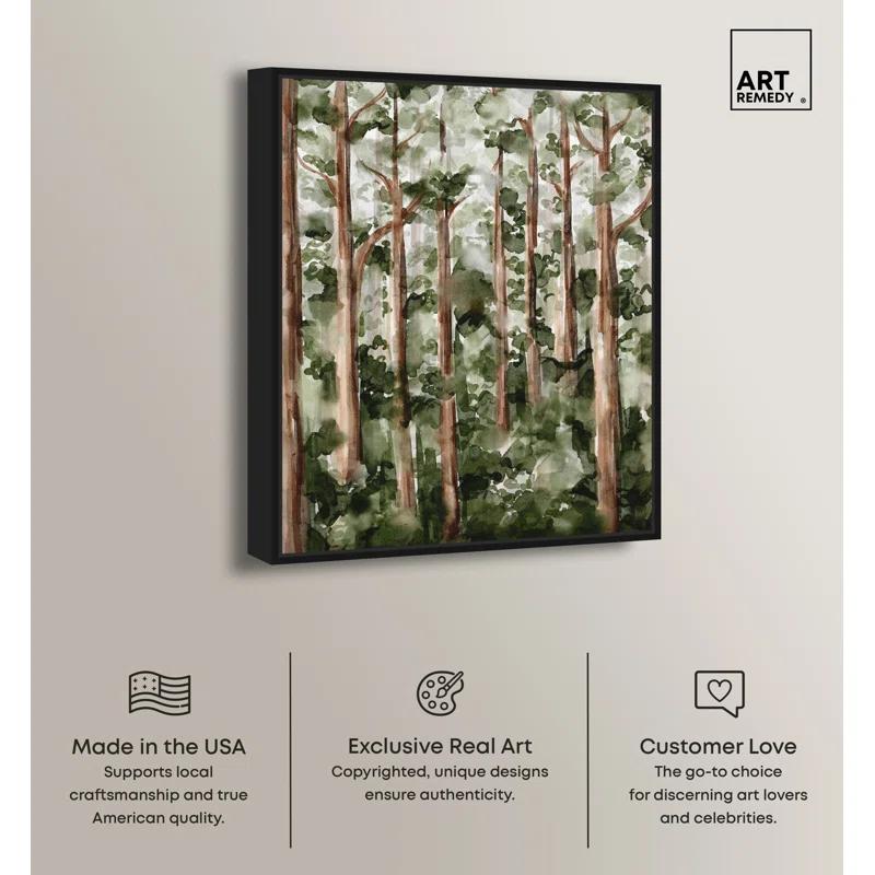 Art Remedy Art Remedy Wildy Forest Framed Landscape Watercolor Style 56937