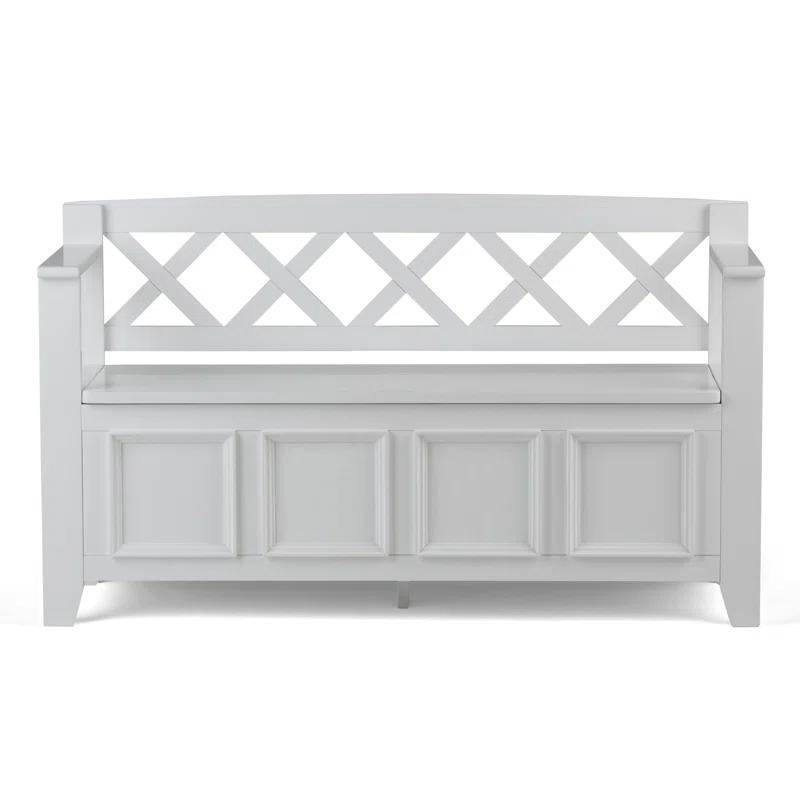 Simpli Home Amherst Solid Wood Entryway Lift Top Storage Bench