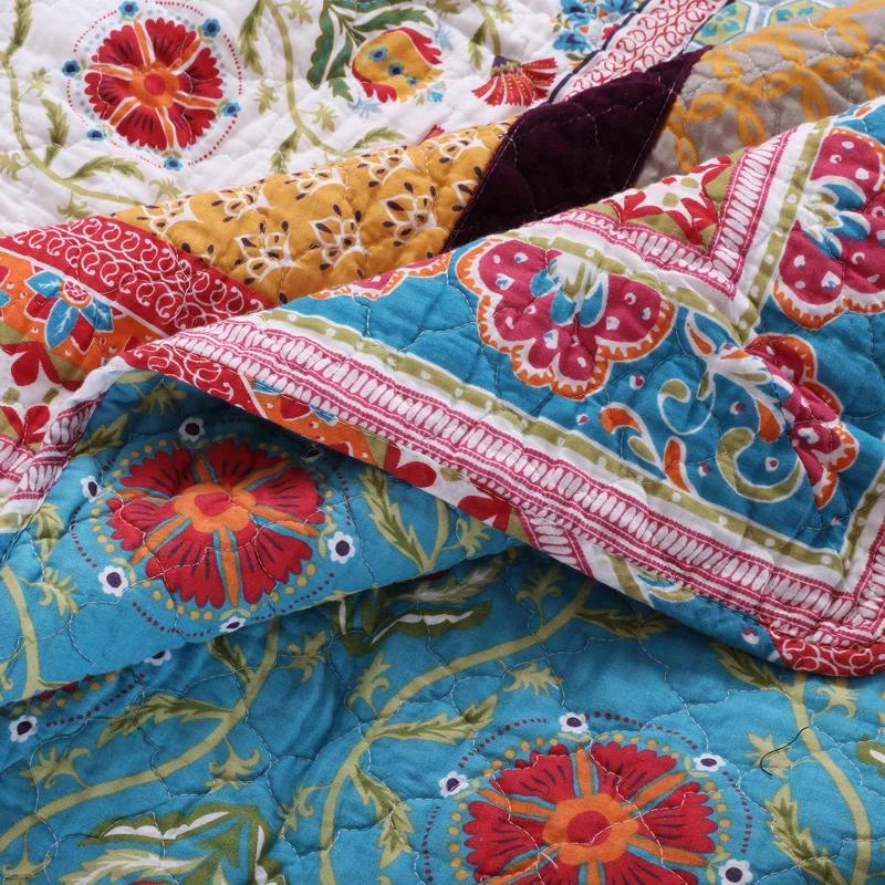 Greenland Home Fashions Thalia Embellished Reversible Quilted Cotton Throw