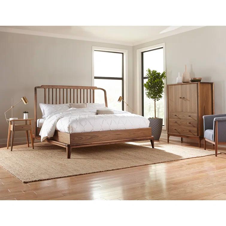 Walnut and Bamboo 45" Mid-Century Modern Gentleman's Chest