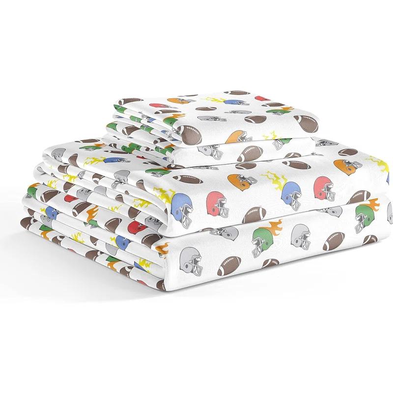 CGK Linens 4 Piece Kids Microfiber Sheet Set - Wrinkle Free - Cute, Cozy, Soft