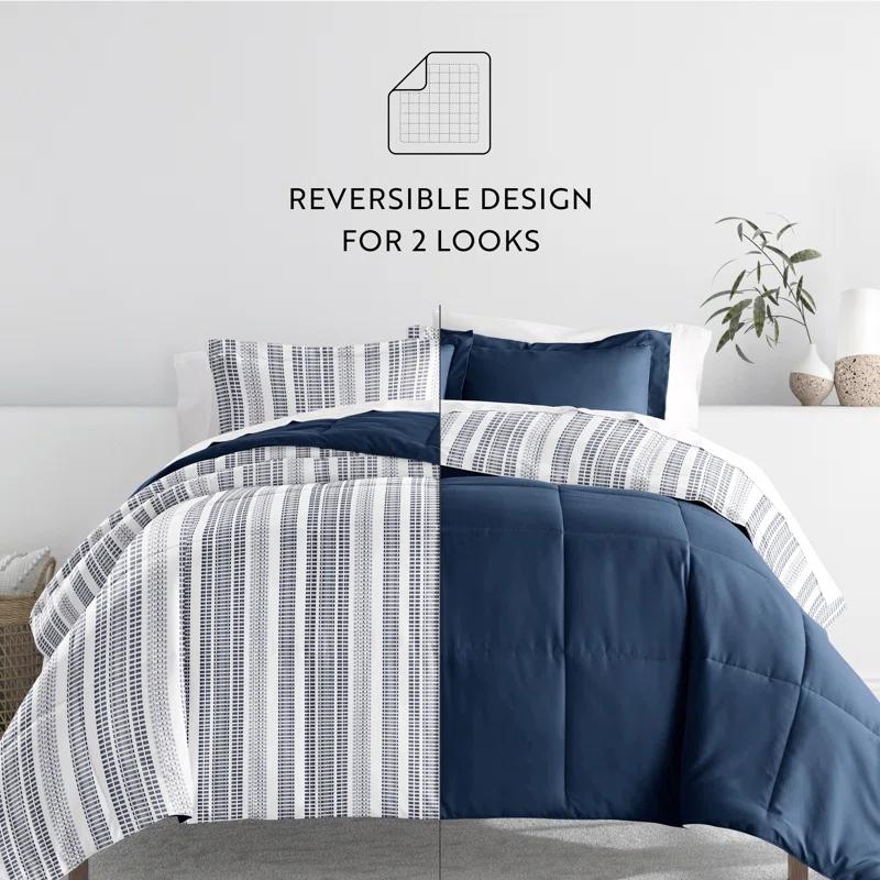 IEnjoy Home 7-Piece Bedding Bundle - Pattern Comforter and Sheet Set