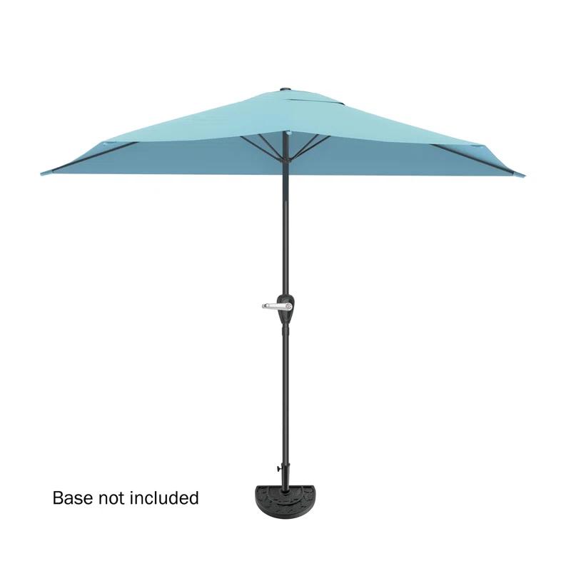 Pure Garden Summertime Umbrellas 3 Half Umbrella Outdoor Patio Shade - 9' Patio Umbrella with Easy Crank - Small Canopy for Balcony, Table, or Deck by Pure Garden
