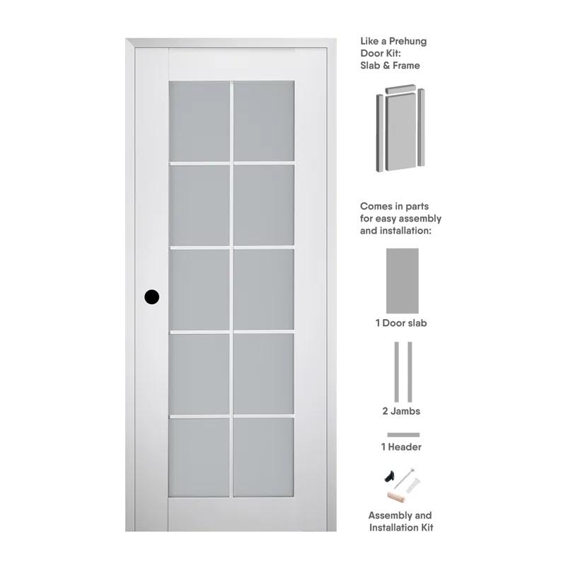 Belldinni Smart Pro 10 Lite DIY-Friendly Manufactured Wood and Glass Single Prehung Interior Door