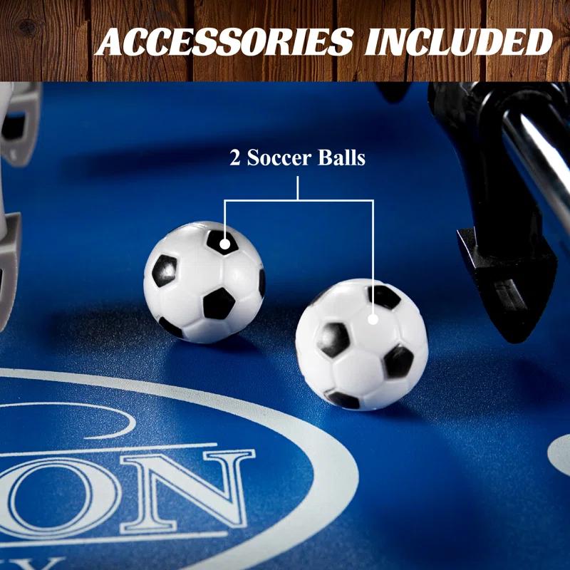 Barrington Billiards Company Barrington Billiards 58” Irvine Foosball Table, with Tabletop Sports Soccer Balls