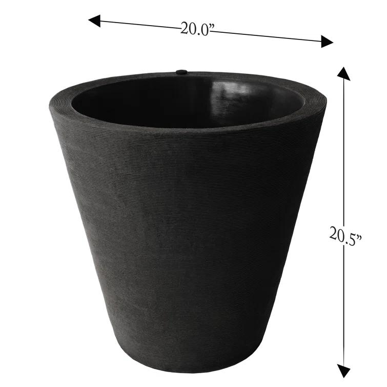 Algreen 89203 21 x 20 x 20 in. Olympus Self Watering Planter, Black
