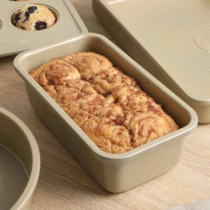 Oster Oster Verlice 5 Piece Carbon Steel Baking Pans Bakeware Set W/ Premium PFA Free Nonstick - Champagne Gold