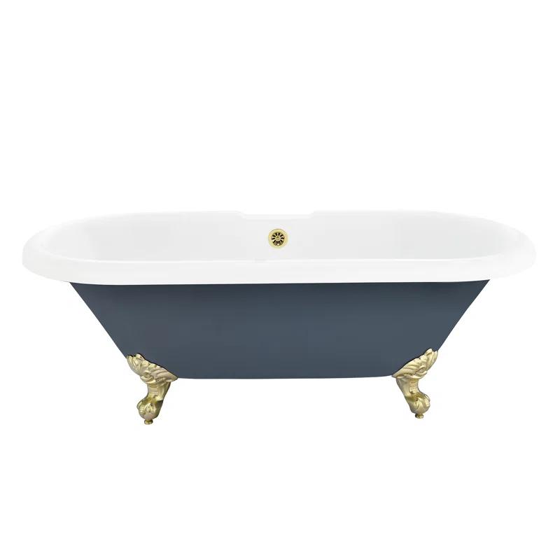 Altair 52167-BAT-GR-BB Kerta 66.9'' x 29.1'' Freestanding Soaking Acrylic Bathtub