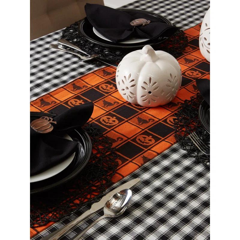 The Holiday Aisle® Vaillancourt Halloween Woven Check Table Runner