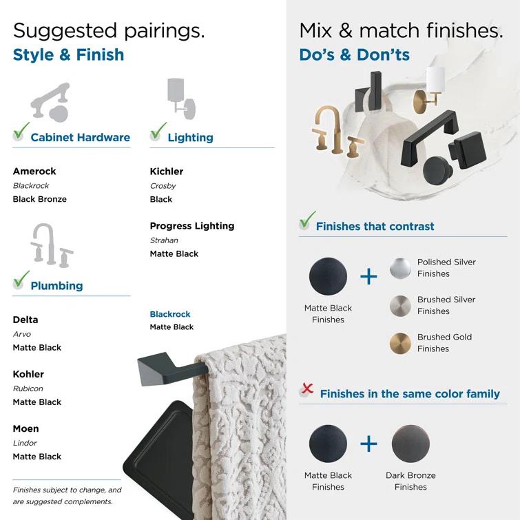 Amerock Blackrock Towel Ring BH36002MB