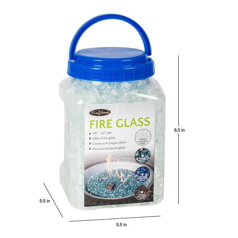 Fire Sense Fire Sense Premium Sparkling Reflective Tempered Fire Glass for Fire Pits Easy to Install-10 Lbs Crystal Clear