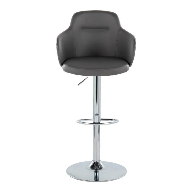 LumiSource Boyne Swivel Upholstered Adjustable Height Counter Stool with Metal Frame (Set of 2)
