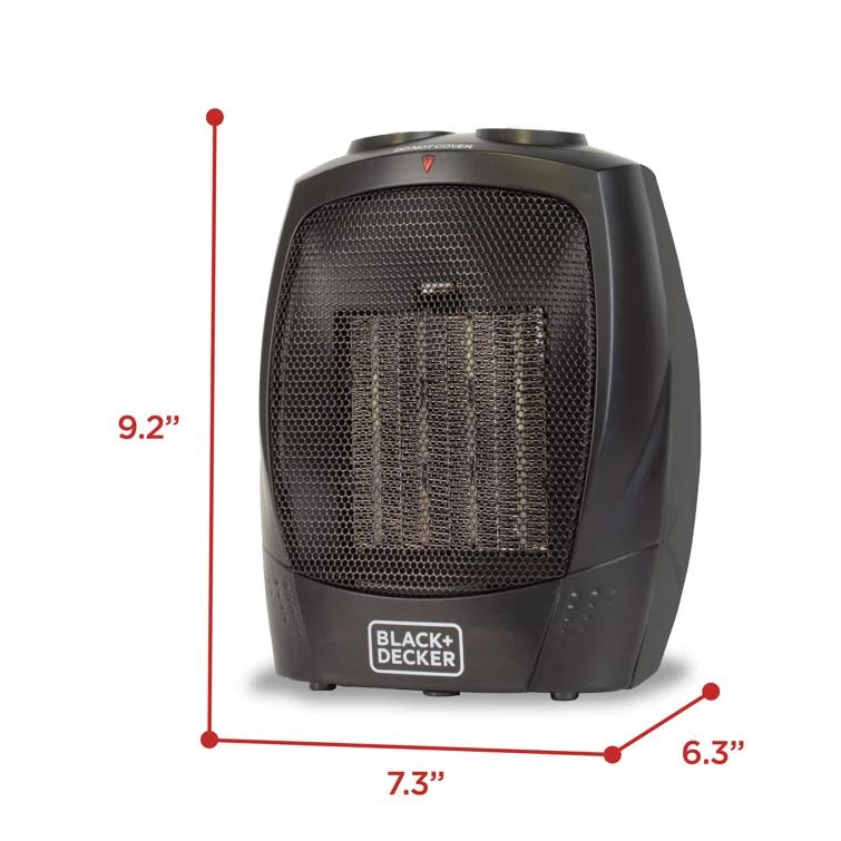 BLACK+DECKER Personal 1500 Watt Electric Fan Compact Heater with Manual Control