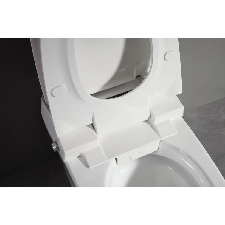Vanity Art Elongated Smart Toilet Bidet with Auto Flush, Heated Seat, Air Drying, Remote Control, LED Display VAST68G