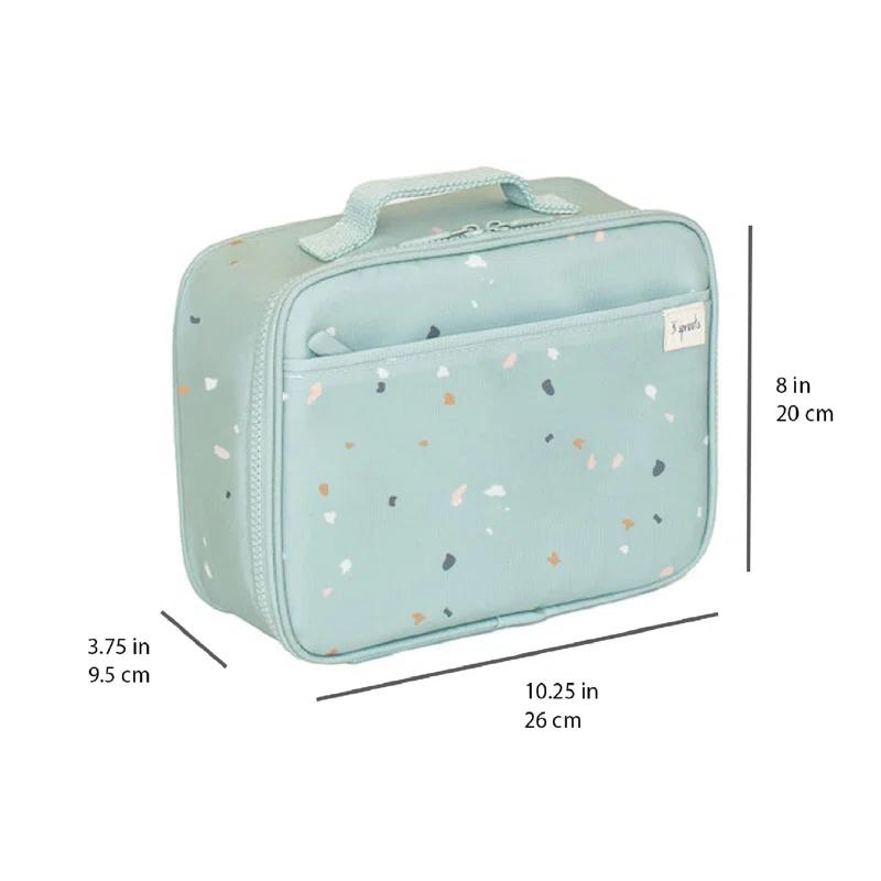 3 Sprouts 3 Sprouts - Recycled Fabric Insulated School Lunch Bag for Kids - Terrazzo