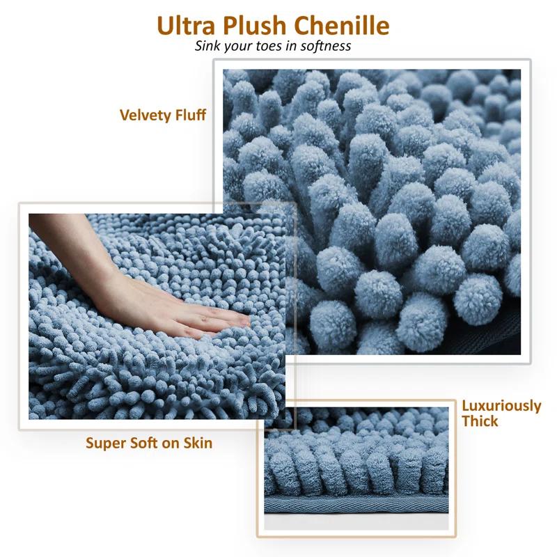 Clara Clark Clara Clark Chenille Extra Soft And Absorbent Bath Mat.