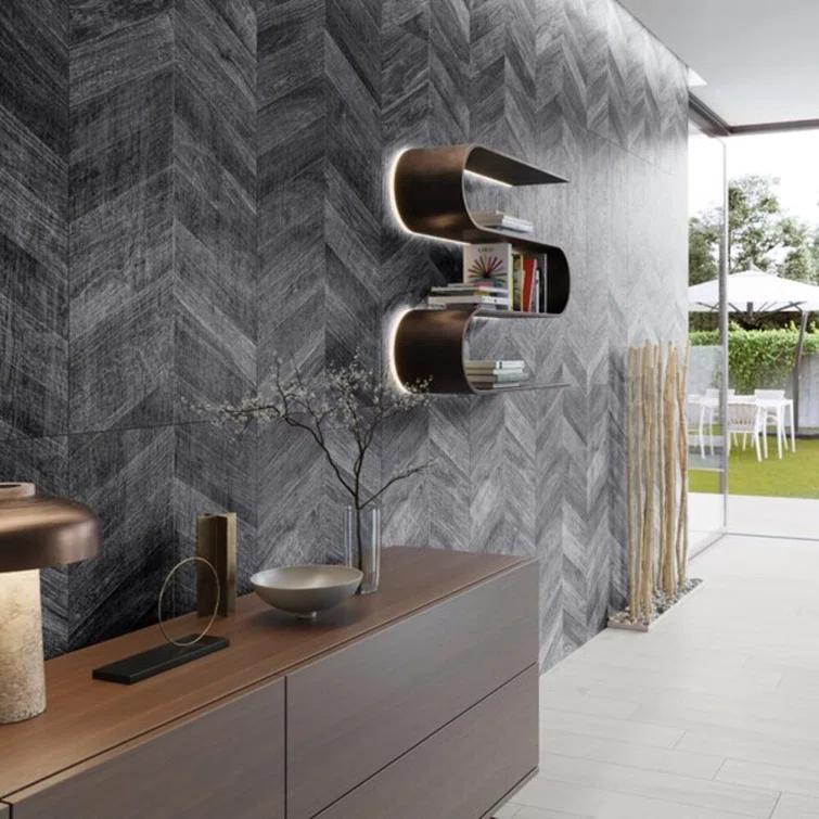 Auburn Chevron 24 in. x 48 in. Matte Porcelain Floor and Wall Tile (15.49 Sq. Ft. / Case)