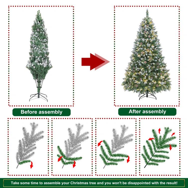 The Holiday Aisle® 6/7.5 FT Pre-Lit Artificial Christmas Tree with Warm White Lights