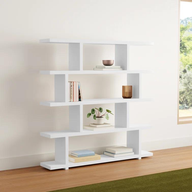 Modern Staggered Bookshelf (63")