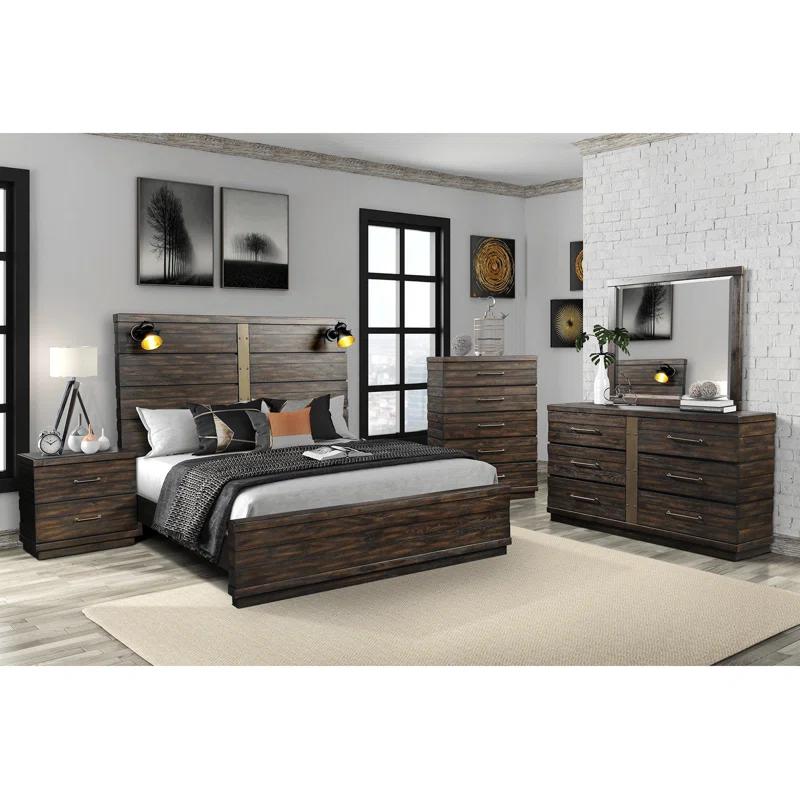 17 Stories Industrial Farmhouse Designed 2 Drawer Nightstand