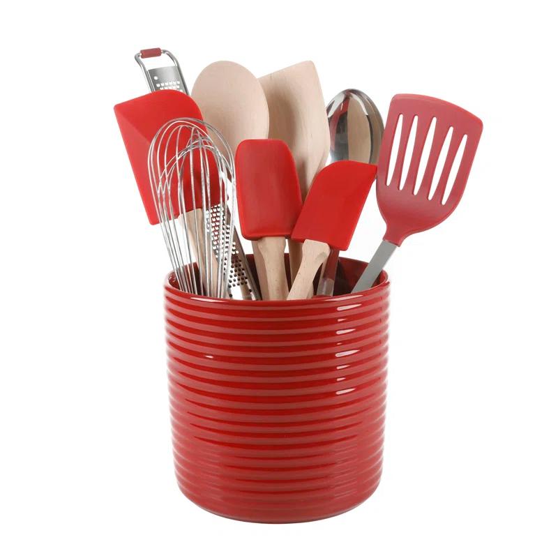 Martha Stewart Martha Stewart 10 Piece Tools and Gadget Set W/ Ceramic Crock - Navy Blue