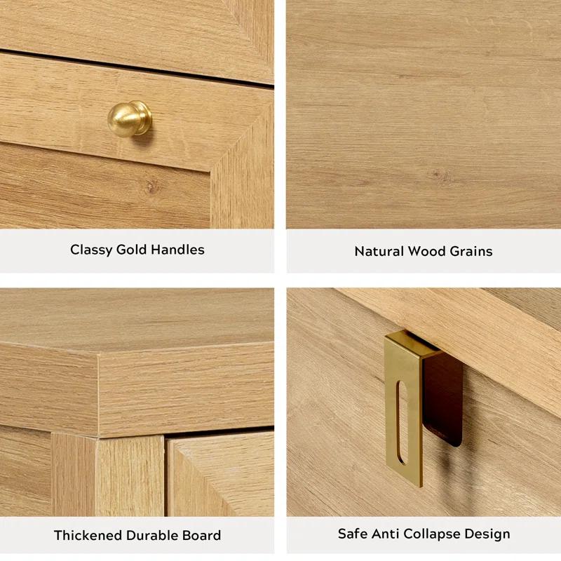 Bay Isle Home™ 3 Drawer Dresser,Wide Chest Of Drawers (Set of 2)