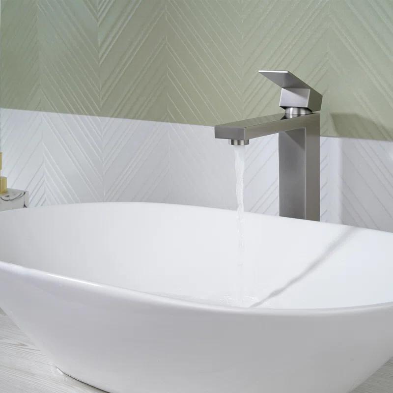 High Arc Single Handle Single Hole Bathroom Faucet With Drain Kit