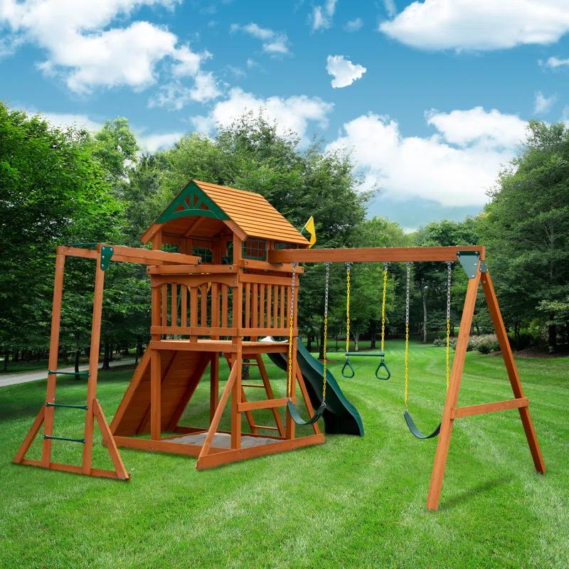 Gorilla Playsets Avalon w/ Wood Roof & Monkey Bars - Professional Installation Available