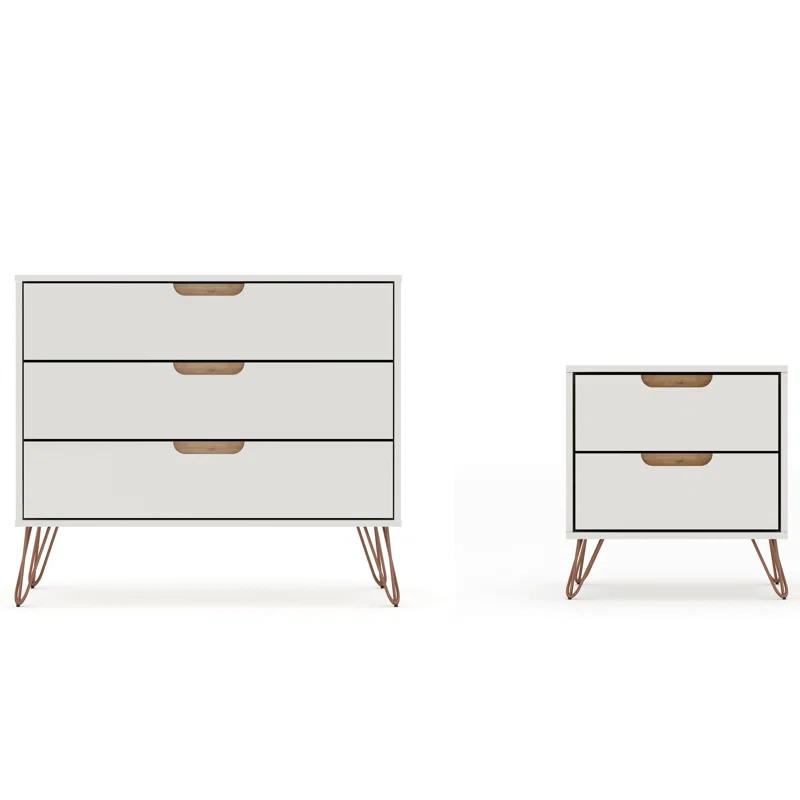 Zipcode Design™ Kass 2-Piece Bedroom Set with Dresser and Nightstand in Off White and Nature