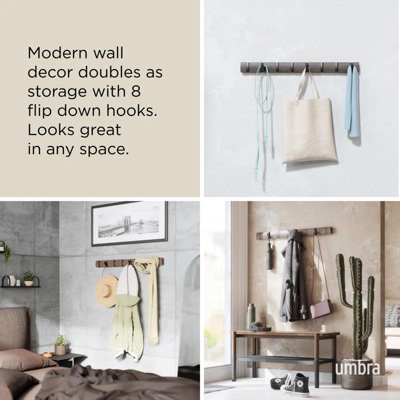 Flip 8 - Hook Solid Wood Coat Rack