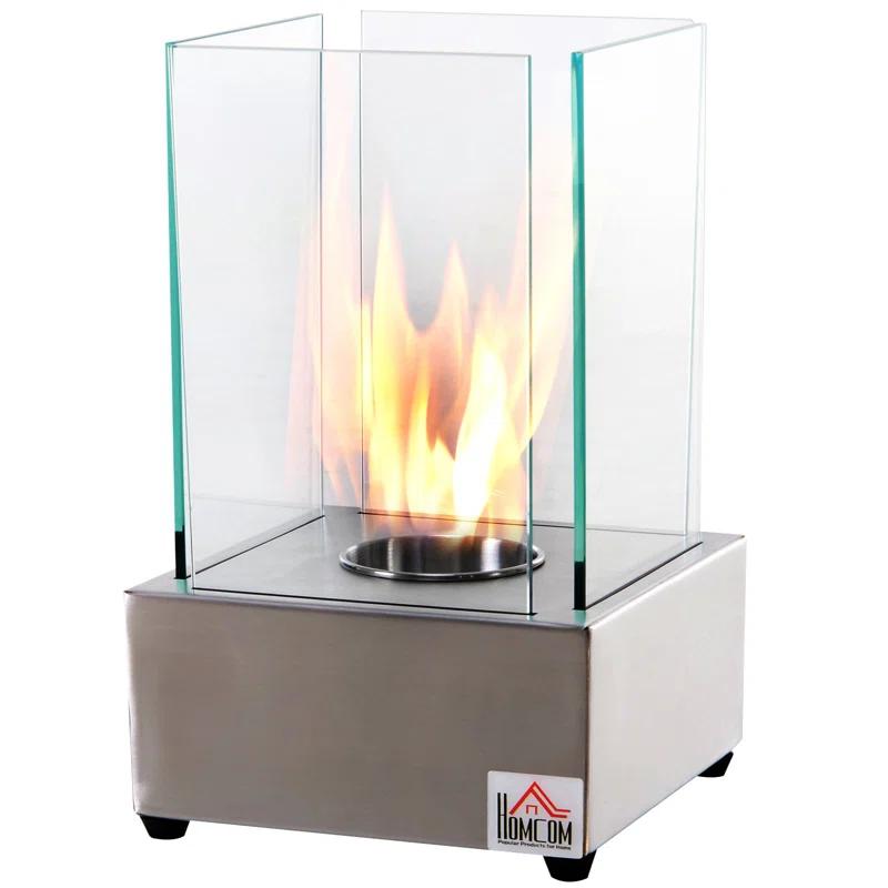 Metal Bio-Ethanol Tabletop Fireplace with Flame Guard