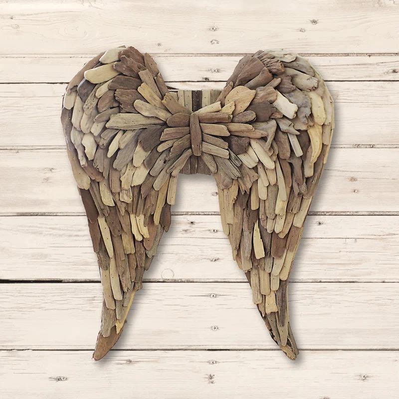 Millwood Pines Driftwood Angel Wings Wall Decor