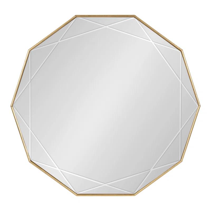 Kate and Laurel Deka Etched Starburst Accent Framed Wall Mirror