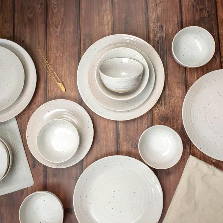 Sango Siterra 16-Piece Rustic White Stoneware Dinnerware Set - Service For 4, Plate & Bowl Set & Reviews | AllModern