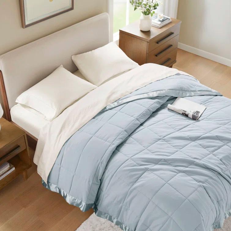Madison Park Lightweight Down Alternative Blanket with Satin Trim